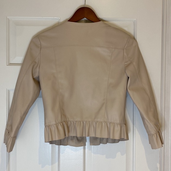 Zara Basic Outerwear - Pale Pink Synthetic Leather Jacket, Size XS - Picture 2 of 3
